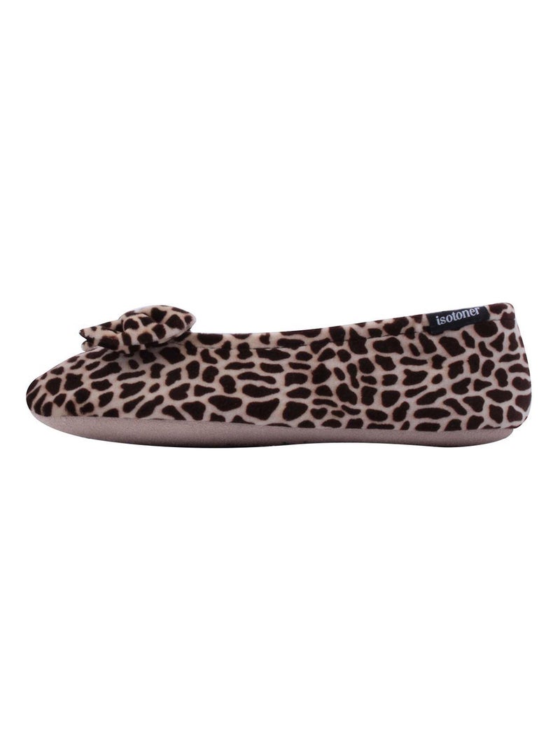 Pantofole ballerine ultraconfortevole, suola in cuoio, donna Isotoner Bianco Marrone Bianco - Kiabi