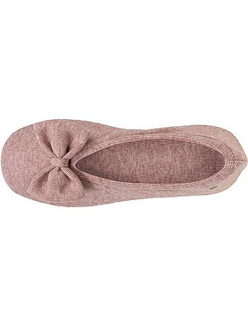 Pantofole ballerine ultraconfortevole, suola in cuoio, donna isotoner
