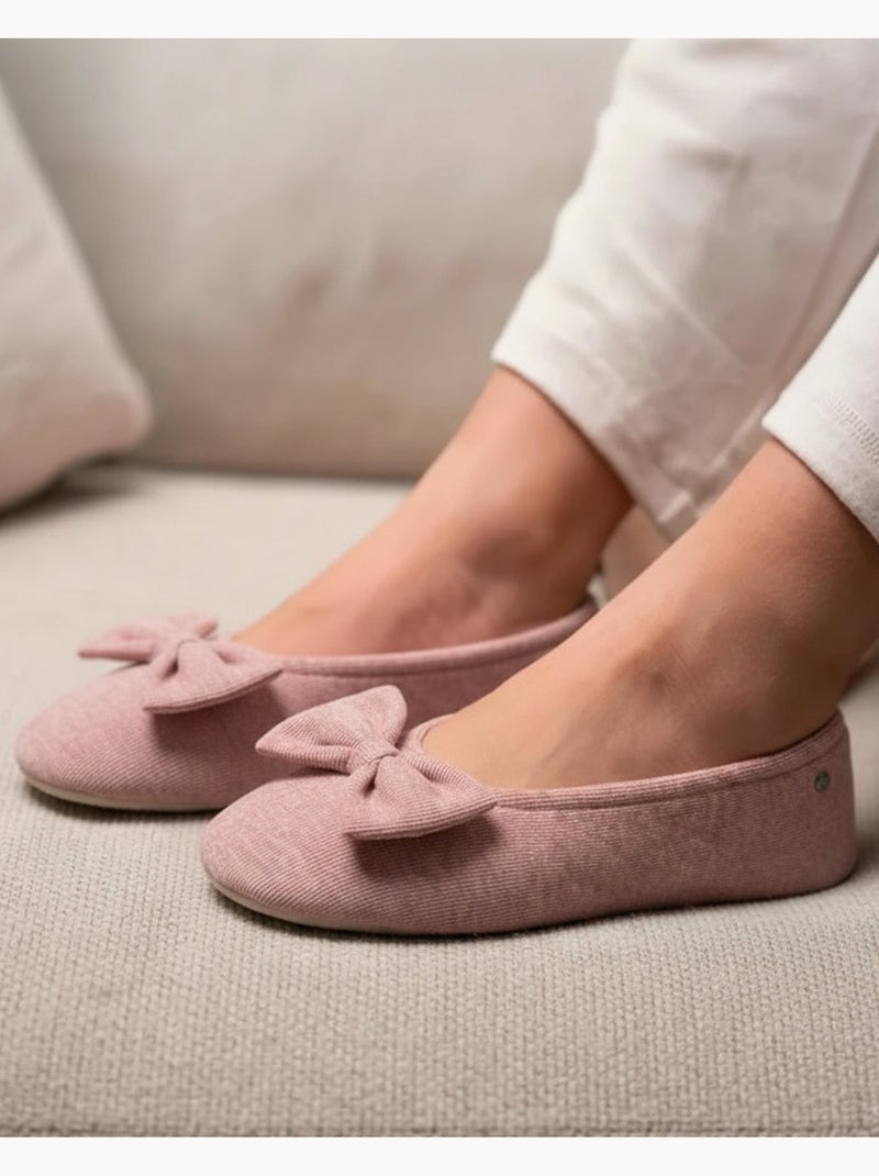 Pantofole ballerine ultraconfortevole, suola in cuoio, donna isotoner Blu ghiacciato - Kiabi