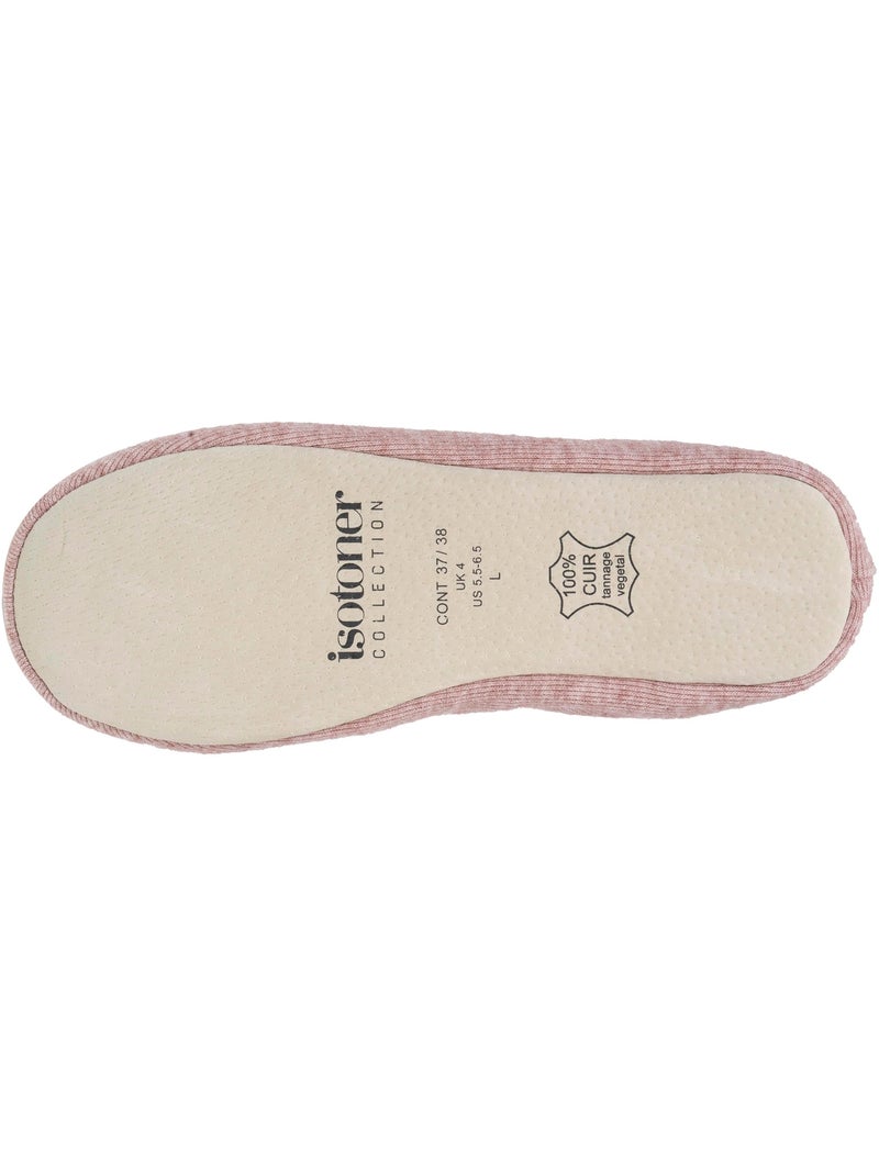 Pantofole ballerine ultraconfortevole, suola in cuoio, donna isotoner Blu ghiacciato - Kiabi