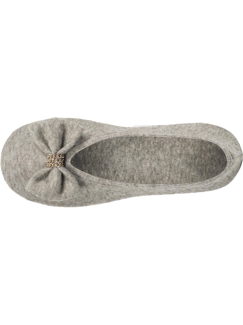 Pantofole ballerine ultraconfortevole, suola in cuoio, donna isotoner Cachi - Kiabi