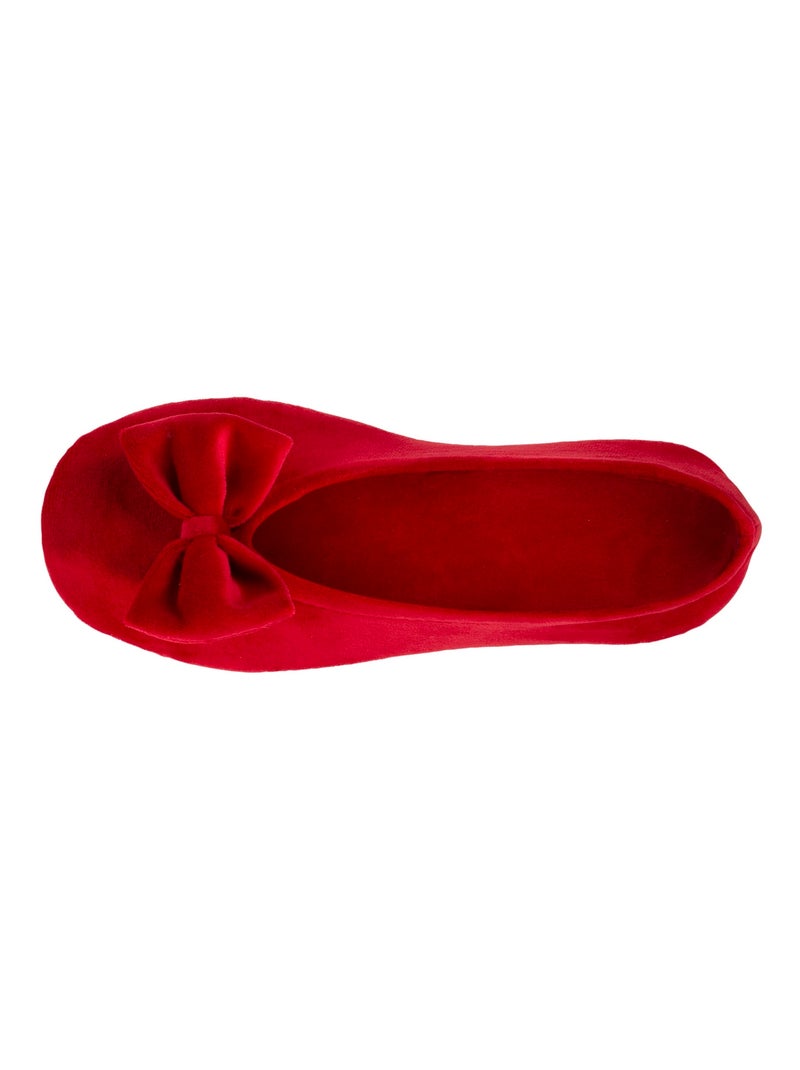 Pantofole ballerine ultraconfortevole, suola in cuoio, donna Isotoner Rosso pomodoro - Kiabi