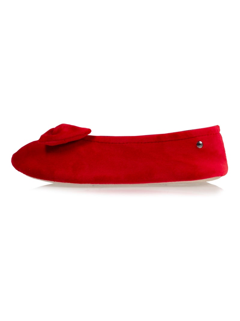 Pantofole ballerine ultraconfortevole, suola in cuoio, donna Isotoner Rosso pomodoro - Kiabi