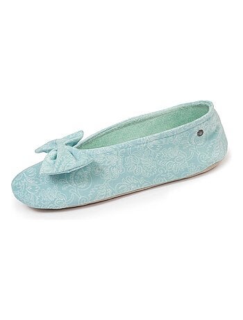 Pantofole ballerine ultraconfortevole, suola in cuoio, donna Isotoner