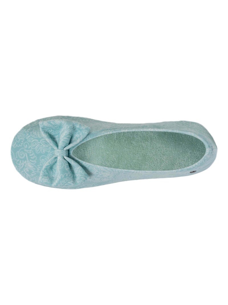 Pantofole ballerine ultraconfortevole, suola in cuoio, donna Isotoner Verde acqua - Kiabi