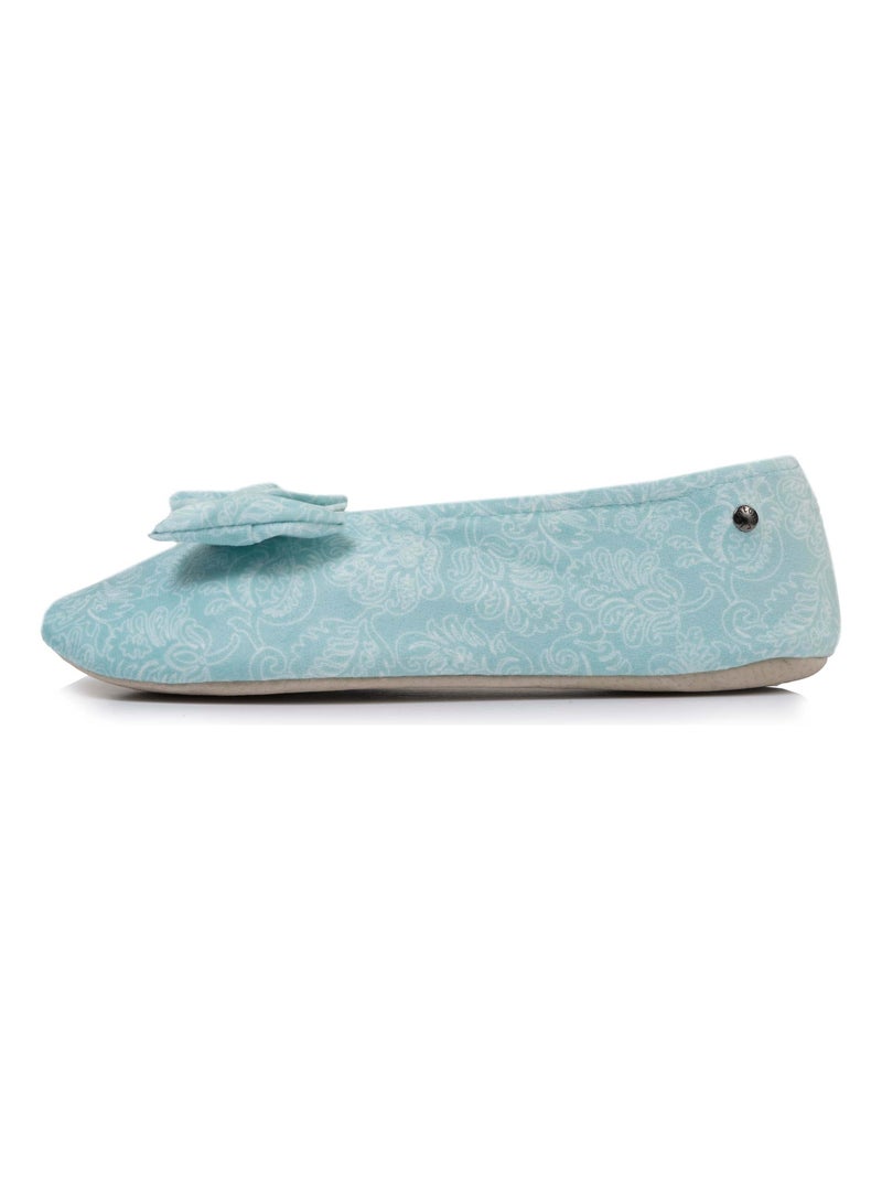 Pantofole ballerine ultraconfortevole, suola in cuoio, donna Isotoner Verde acqua - Kiabi