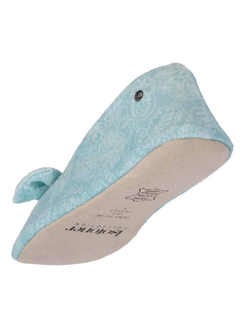 Pantofole ballerine ultraconfortevole, suola in cuoio, donna Isotoner Verde acqua - Kiabi