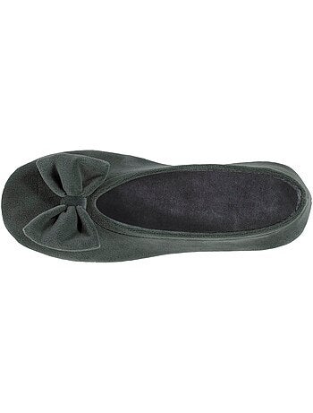 Pantofole ballerine suola in cuoio conciato al vegetale, donna isotoner