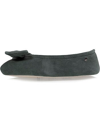 Pantofole ballerine suola in cuoio conciato al vegetale, donna isotoner