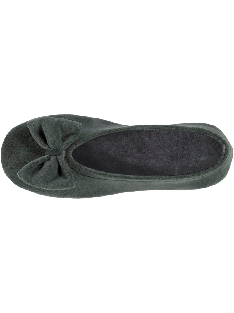 Pantofole ballerine ultraconfortevole, suola in cuoio, donna isotoner Verde chiaro - Kiabi