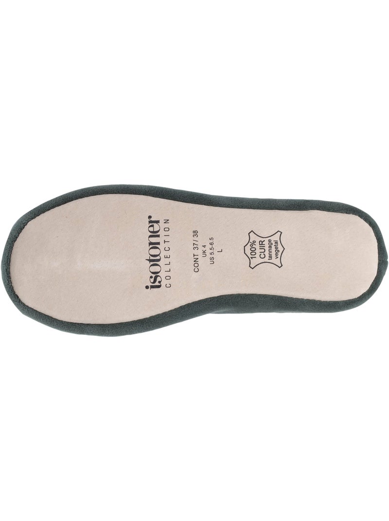 Pantofole ballerine ultraconfortevole, suola in cuoio, donna isotoner Verde chiaro - Kiabi