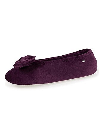 Pantofole ballerine ultraconfortevole, suola in cuoio, donna Isotoner