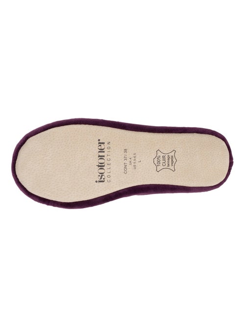 Pantofole ballerine ultraconfortevole, suola in cuoio, donna Isotoner - Kiabi