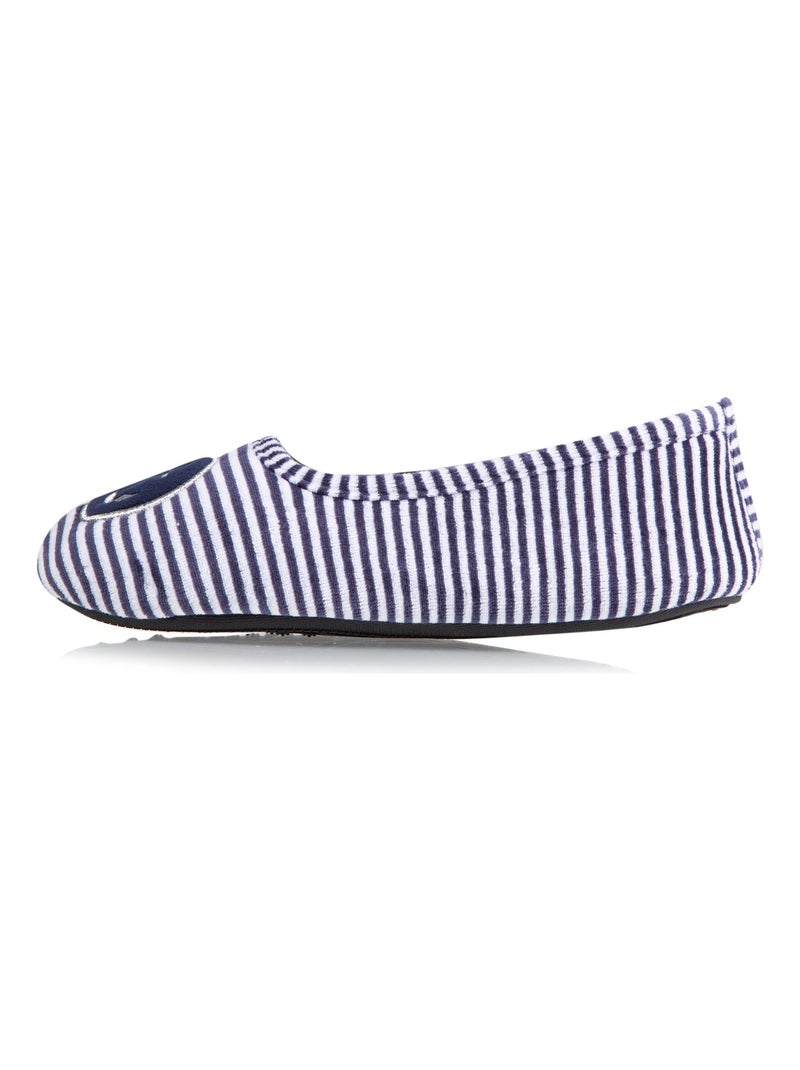 Pantofole ballerine velluto bambina Isotoner Blu Bianco - Kiabi