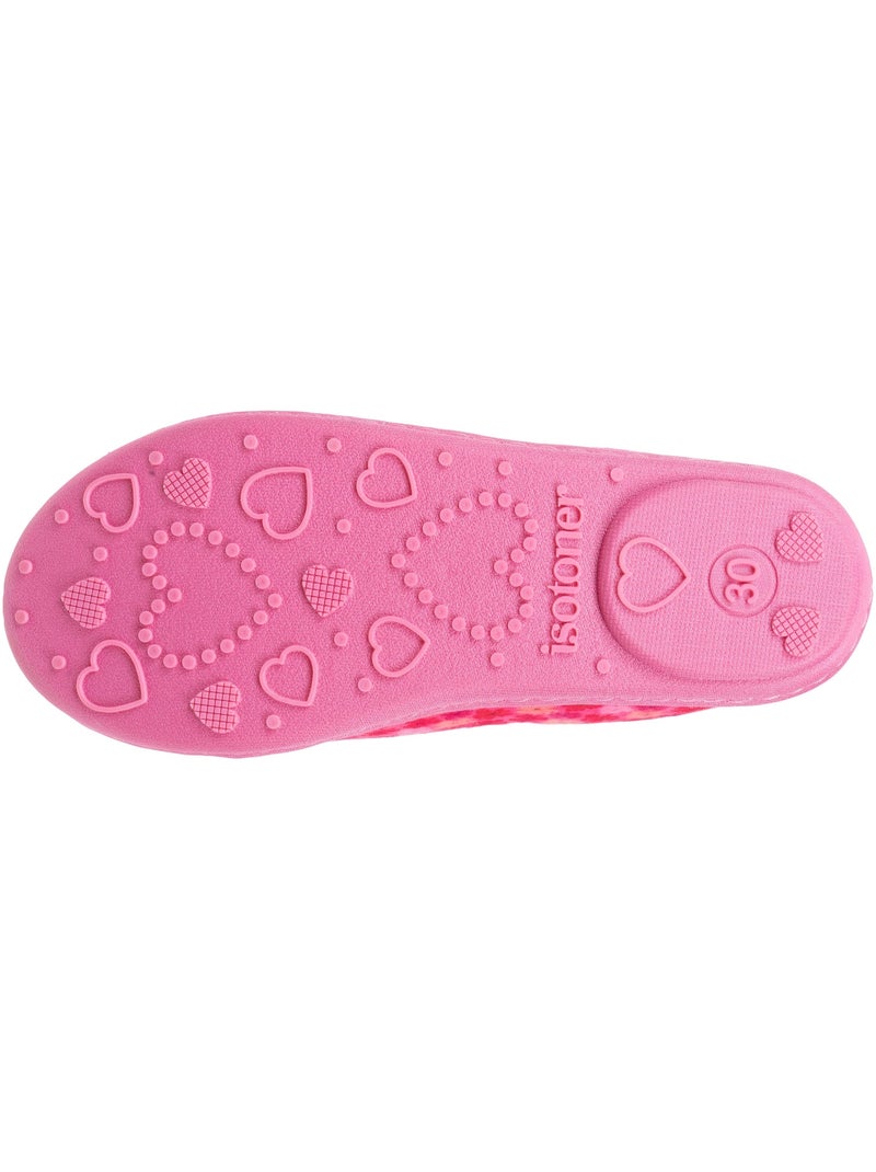Pantofole ballerine velluto, vestibilità morbida, facile da bambina Isotoner Rosa - Kiabi