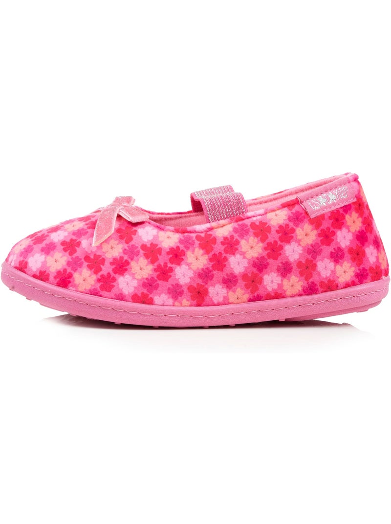 Pantofole ballerine velluto, vestibilità morbida, facile da bambina Rosa - Kiabi