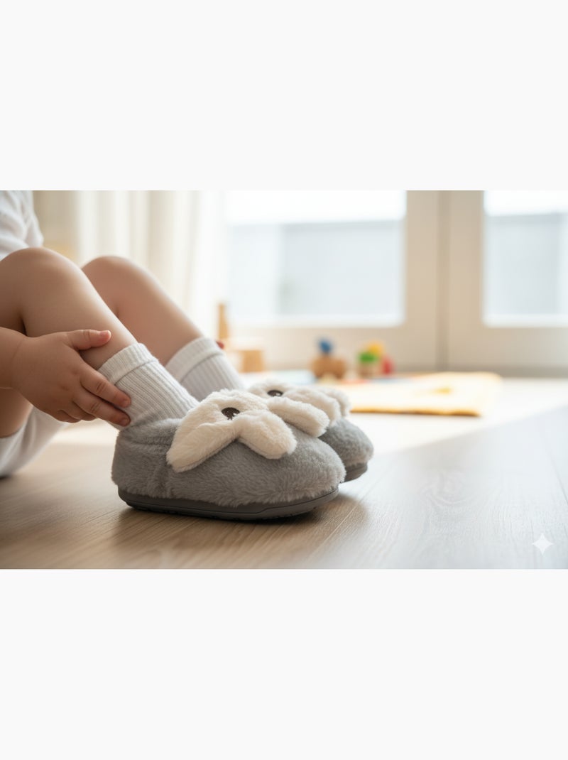 Pantofole Bambino Animali 3D Ultra Morbide MB732831 Grigio - Kiabi