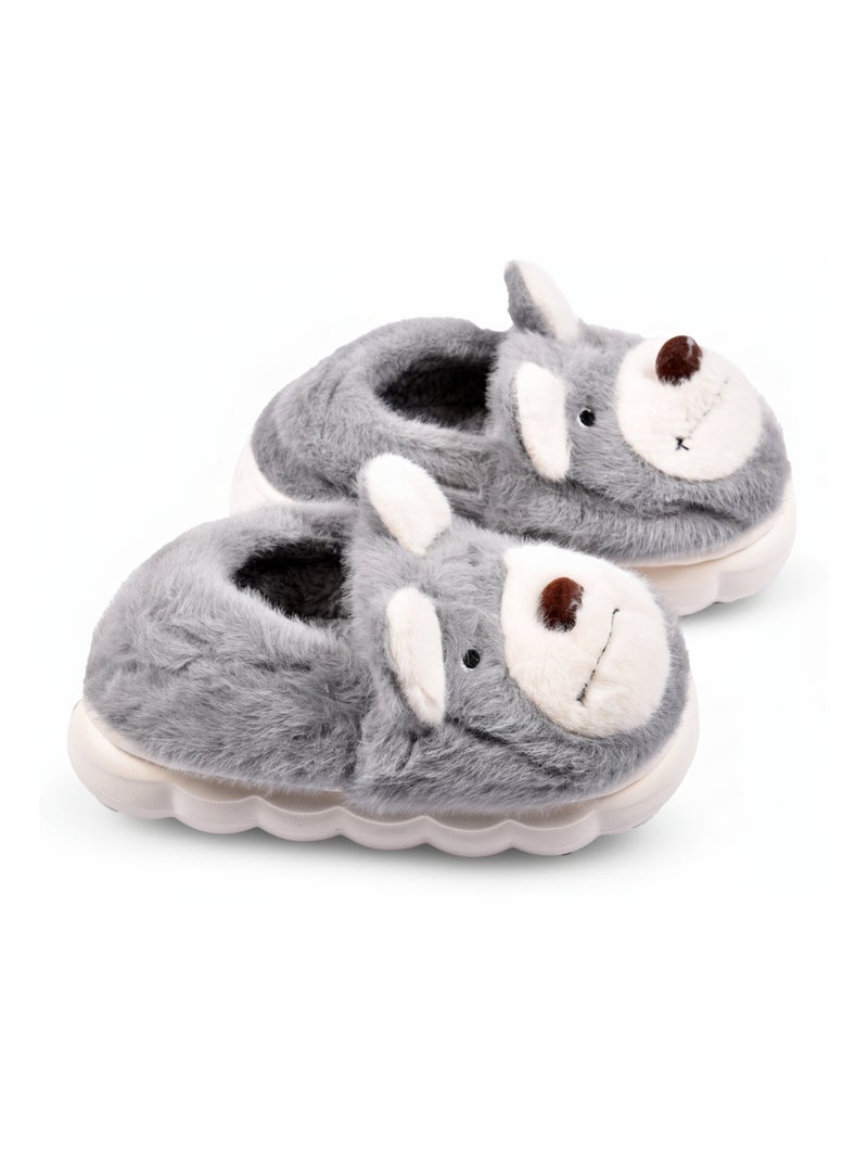 Pantofole Bambino Animali 3D Ultra Morbide MD9758 Grigio - Kiabi