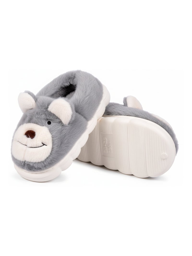 Pantofole Bambino Animali 3D Ultra Morbide MD9758 Grigio - Kiabi