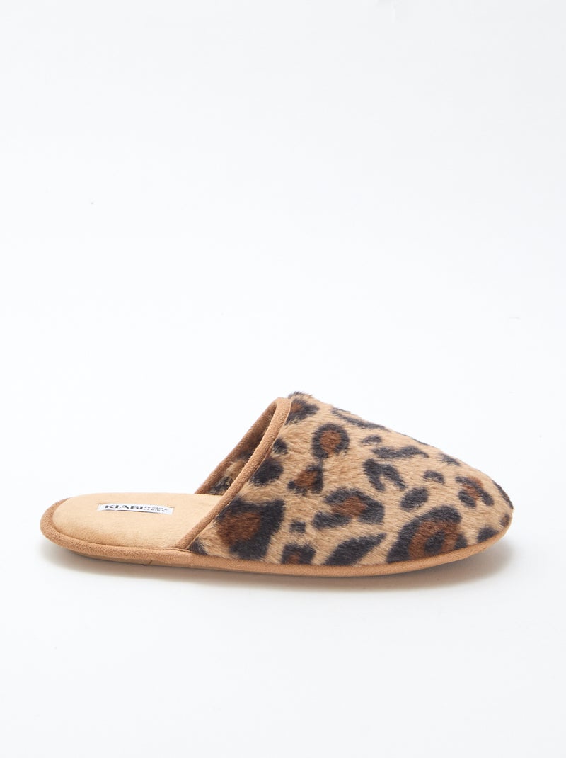Pantofole basiche in finta pelliccia Marrone - Kiabi