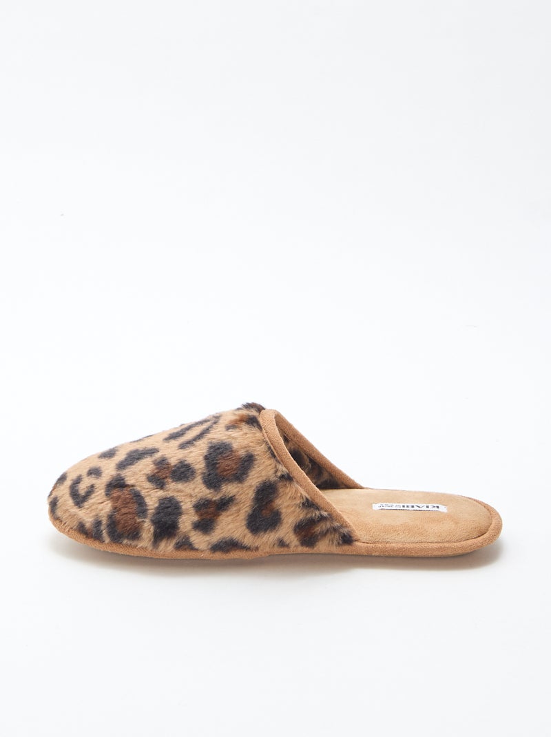 Pantofole basiche in finta pelliccia Marrone - Kiabi
