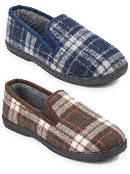 Pantofole charentaise uomo ozabi confezione da 2 paia suola antiscivolo - Kiabi Pantofole charentaise uomo ozabi confezione da 2 paia suola antiscivolo - Kiabi