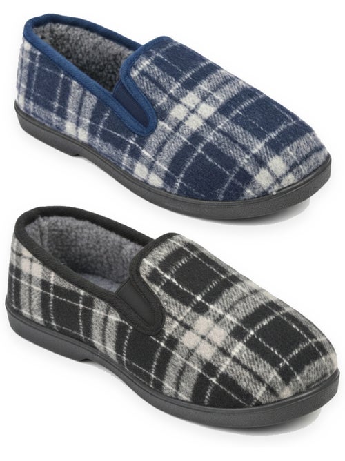 Pantofole charentaise uomo ozabi confezione da 2 paia suola antiscivolo - Kiabi Pantofole charentaise uomo ozabi confezione da 2 paia suola antiscivolo - Kiabi