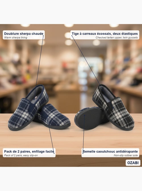 Pantofole charentaise uomo ozabi confezione da 2 paia suola antiscivolo - Kiabi Pantofole charentaise uomo ozabi confezione da 2 paia suola antiscivolo - Kiabi