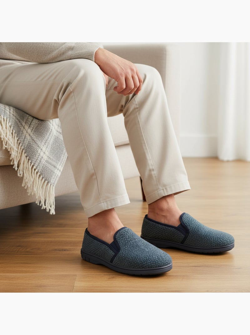 Pantofole charentaise uomo ozabi effetto strutturato Blu - Kiabi