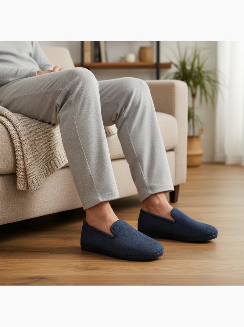 Pantofole charentaise uomo ozabi effetto strutturato Blu marino - Kiabi