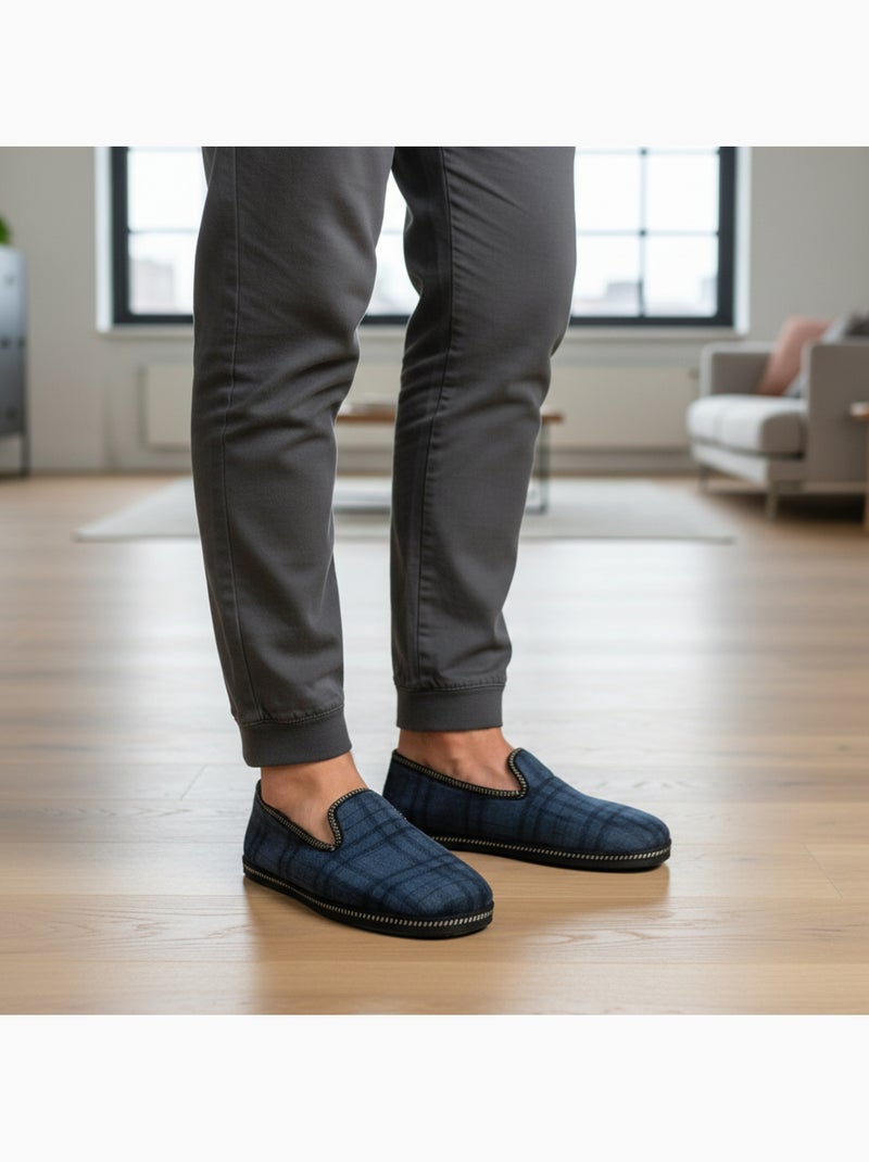 Pantofole charentaise uomo ozabi ricamo fantasia Blu scuro - Kiabi