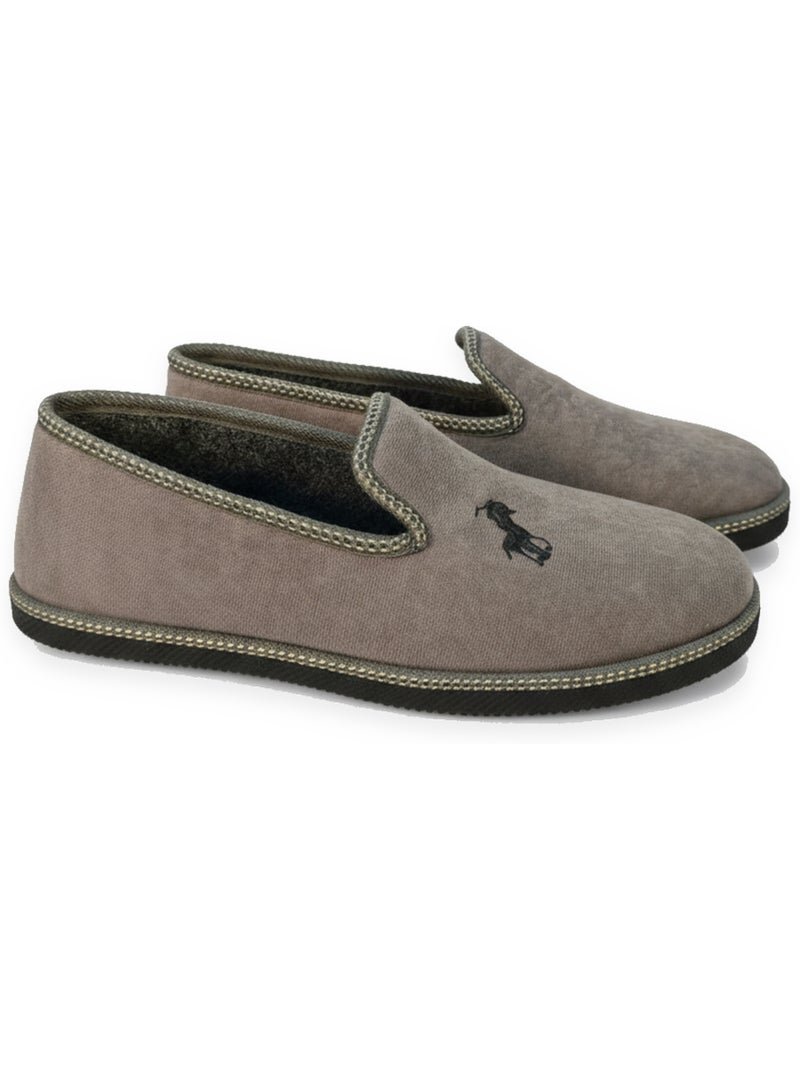 Pantofole charentaise uomo ozabi ricamo fantasia Grigio topo - Kiabi