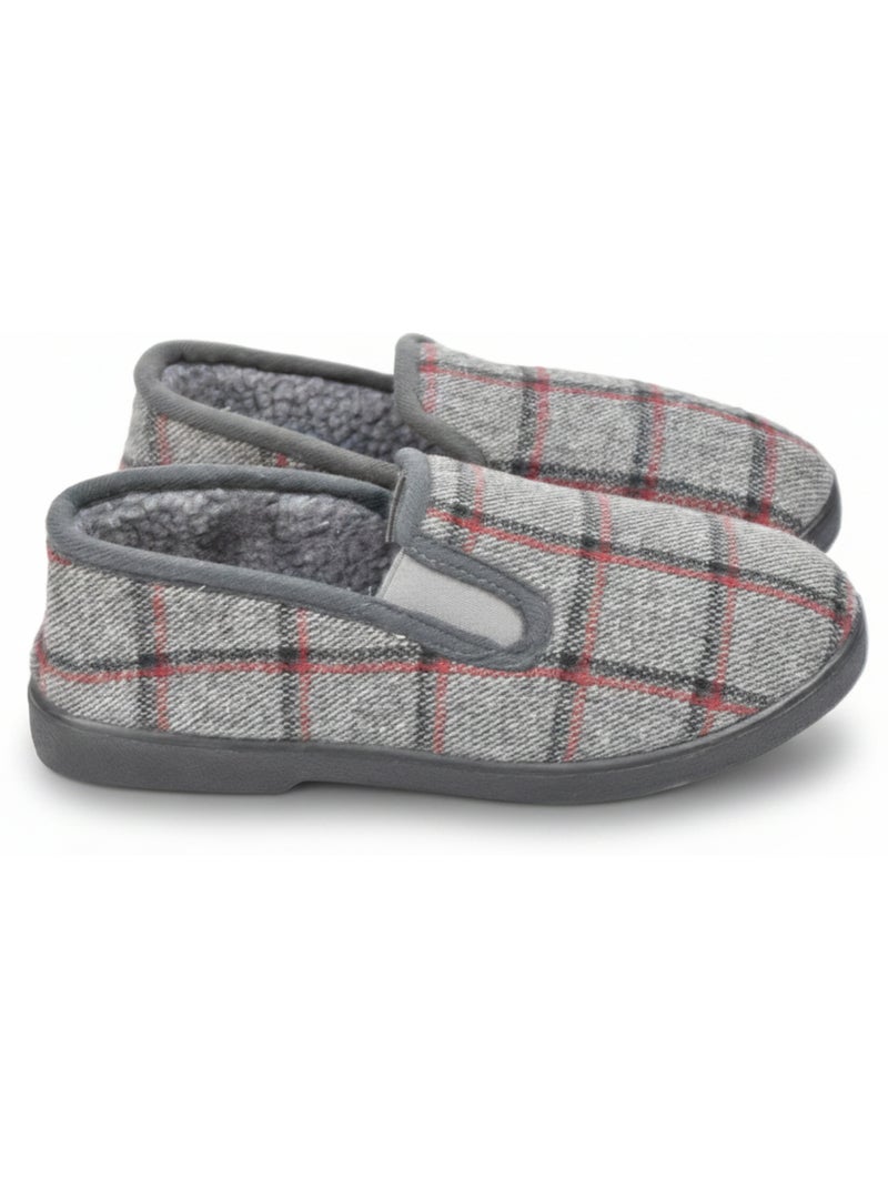 Pantofole charentaise uomo scozzese antiscivolo ozabi Grigio - Kiabi