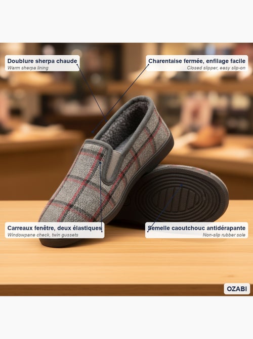 Pantofole charentaise uomo scozzese antiscivolo ozabi - Kiabi