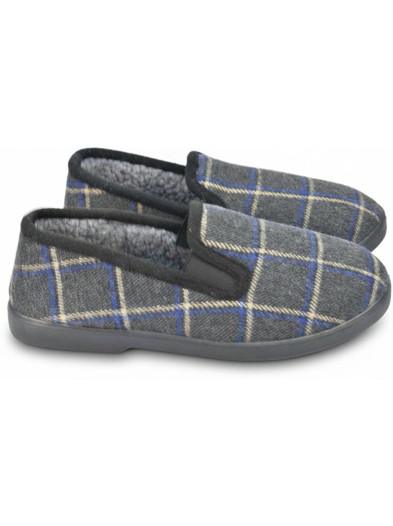 Pantofole charentaise uomo scozzese antiscivolo ozabi Nero - Kiabi