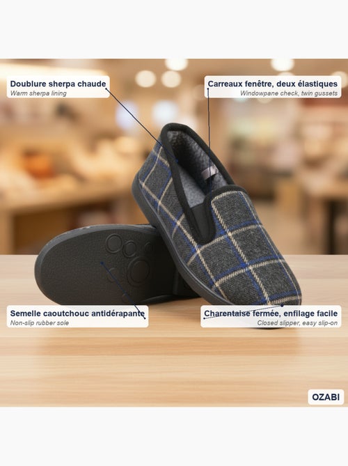 Pantofole charentaise uomo scozzese antiscivolo ozabi - Kiabi