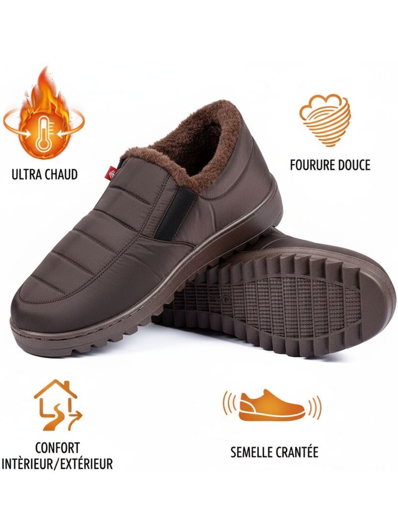 Pantofole charentaises alte PREMIUM MU9738 Marrone - Kiabi