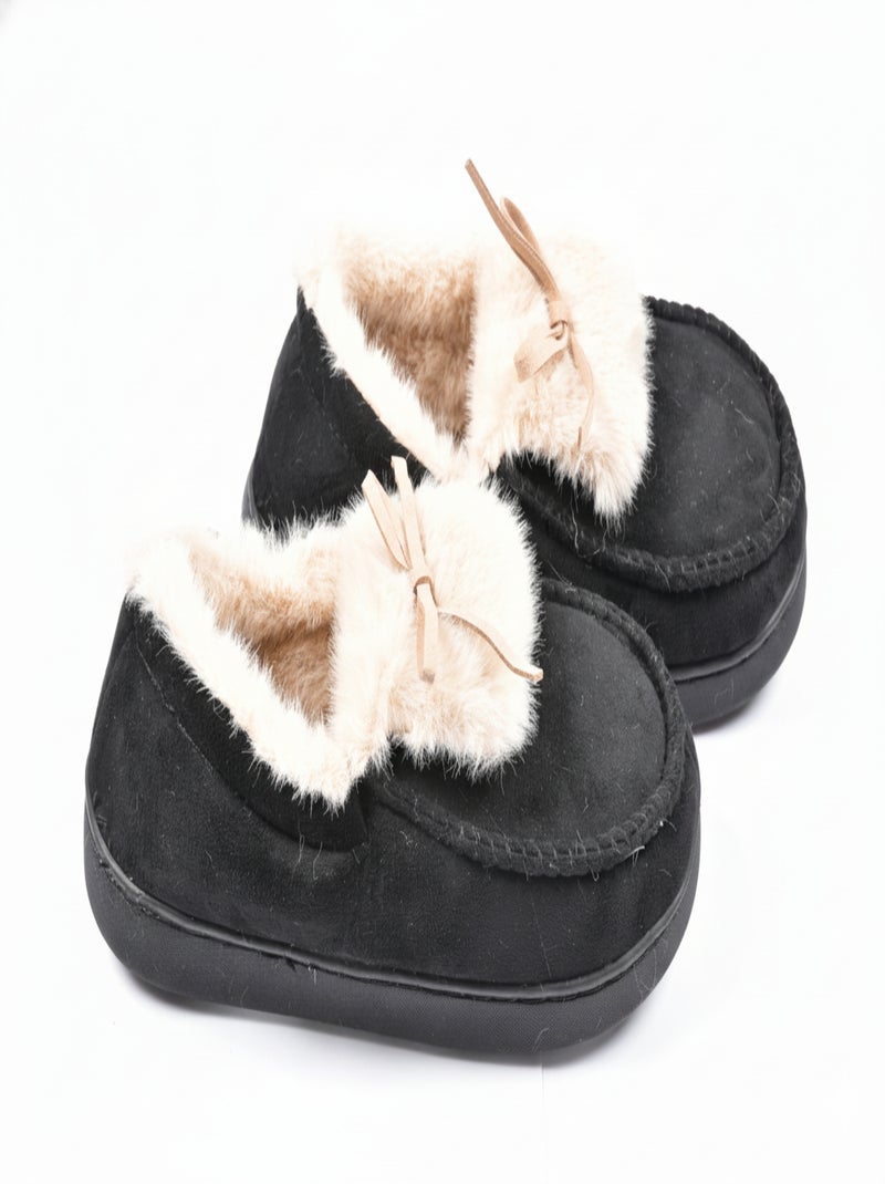 Pantofole Charentaises donna Velluto MD10154 Nero - Kiabi