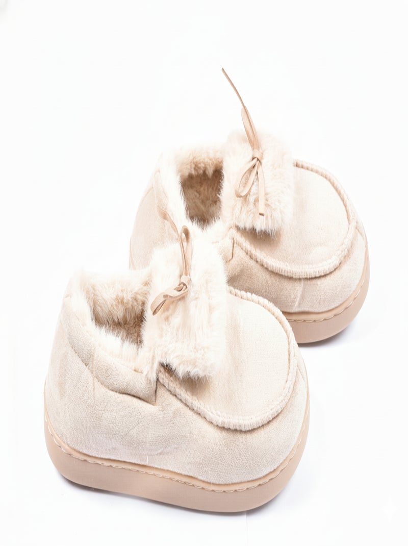 Pantofole Charentaises donna Velluto MD10154 Tortora - Kiabi