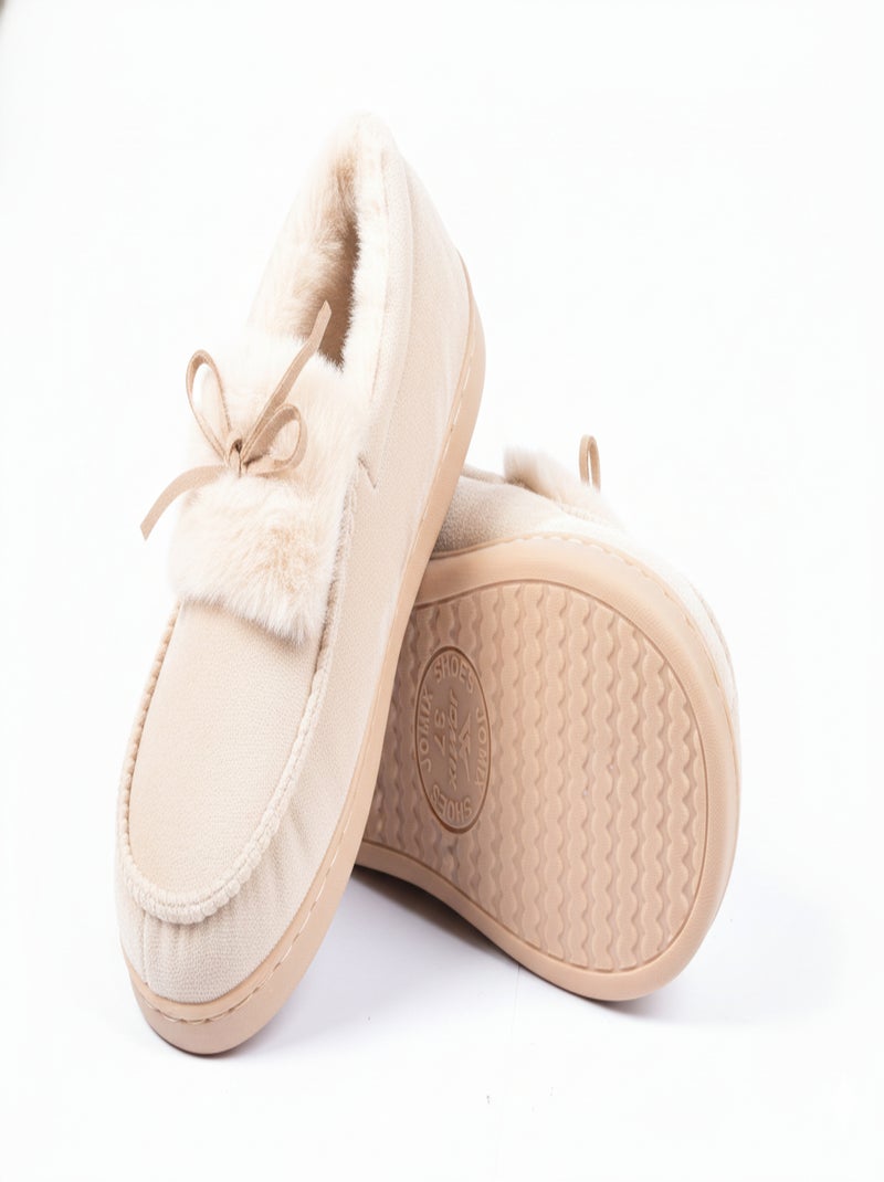 Pantofole Charentaises donna Velluto MD10154 Tortora - Kiabi