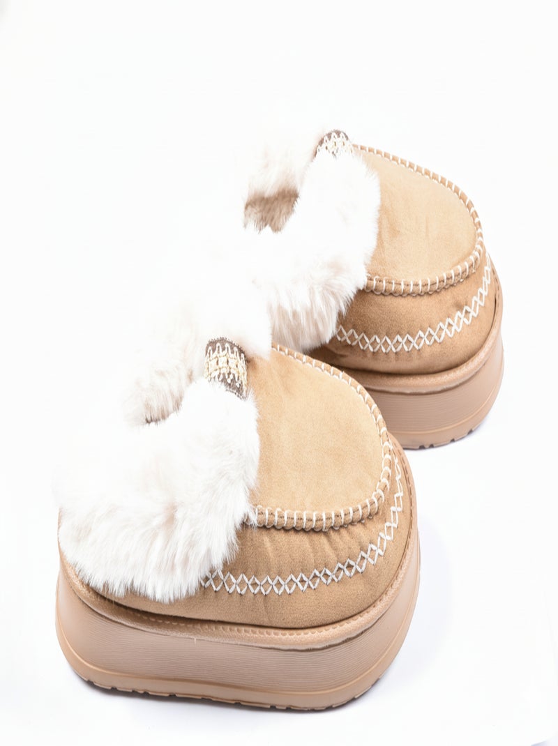 Pantofole Charentaises Ultra Leggere Sherpa MD10158 Cammello - Kiabi