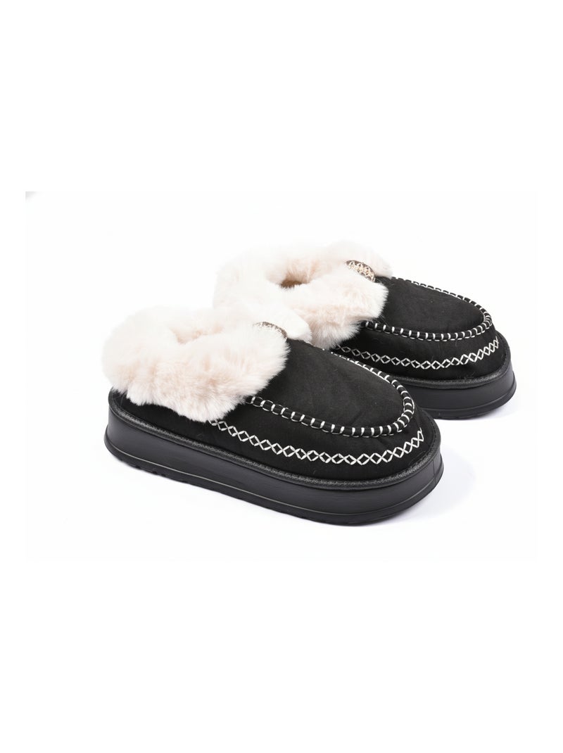 Pantofole Charentaises Ultra Leggere Sherpa MD10158 Nero - Kiabi