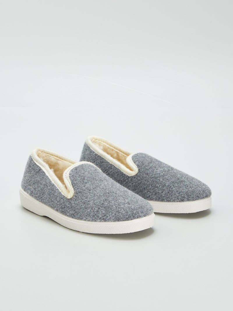 Pantofole chiuse foderate effetto montone GRIGIO - Kiabi