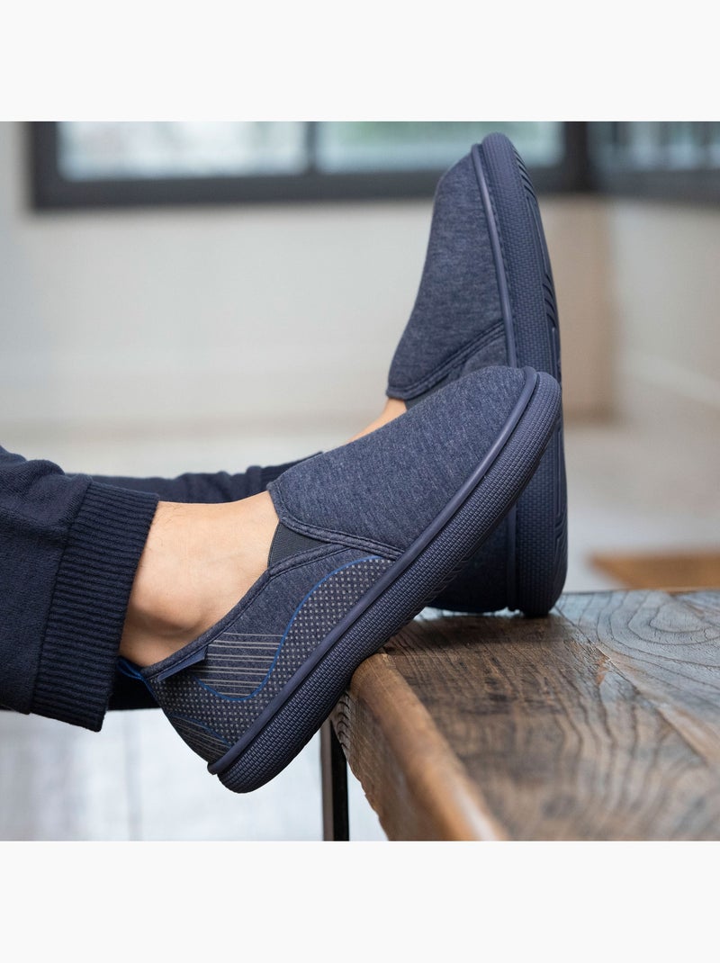 Pantofole chiuse maglia, suola bloup XTRA comfort, buon uomo Isotoner Blu marino - Kiabi