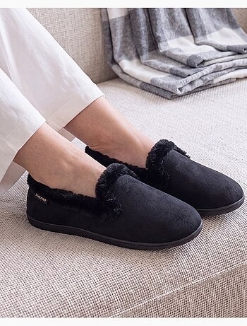 Pantofole chiuse microvelluto, suola ergonomica, schiuma donna isotoner