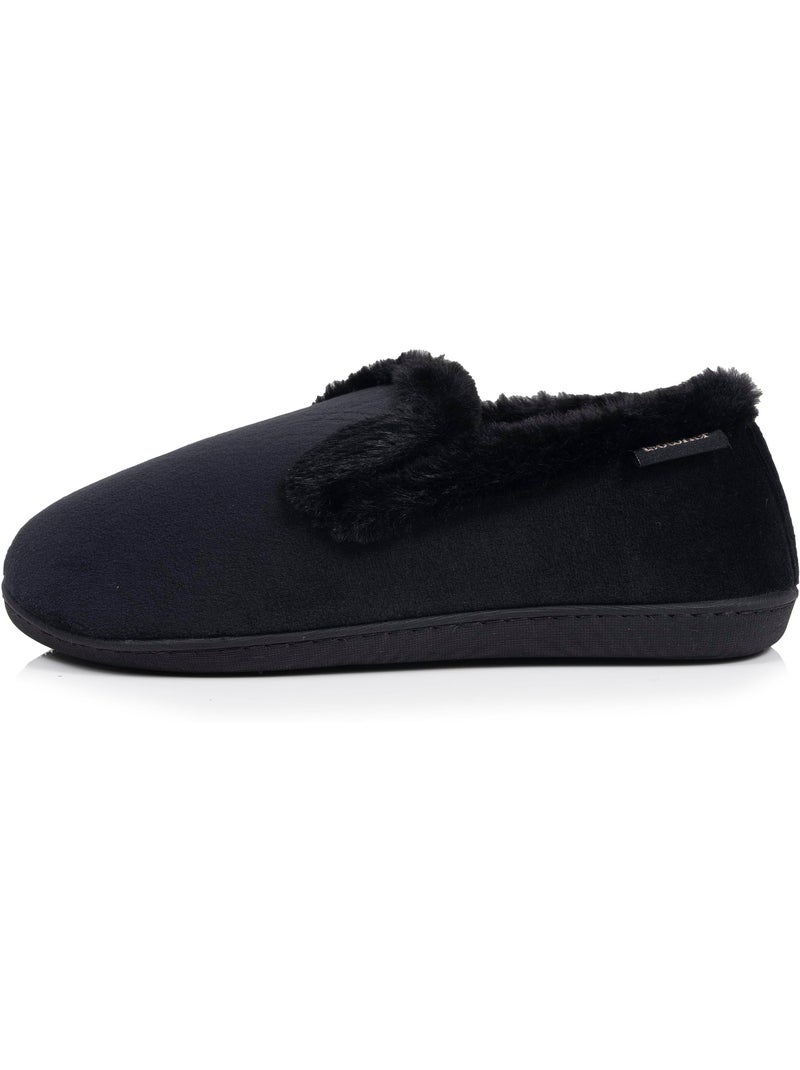 Pantofole chiuse microvelluto, suola ergonomica, schiuma donna isotoner Nero - Kiabi