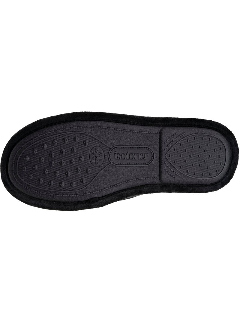Pantofole chiuse morbido velluto, confortevole, sostiene uomo Isotoner Nero Marrone - Kiabi