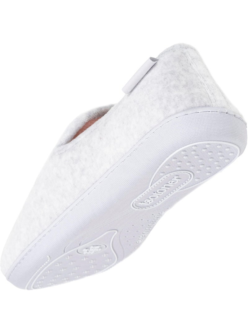 Pantofole chiuse soletta ergonomica in velluto con memory donna Isotoner Grigio melangiato - Kiabi