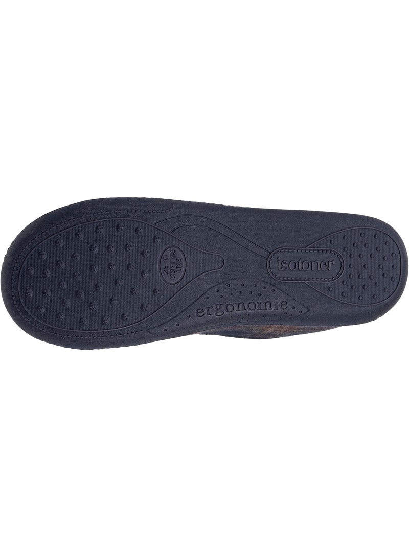 Pantofole chiuse suola in lana ergonomica, schiuma a uomo Blu Marrone - Kiabi