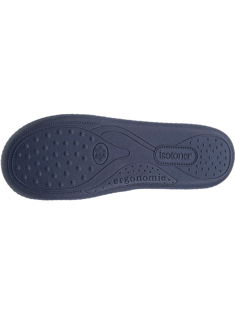 Pantofole chiuse velluto, suola ergonomica, memory foam, uomo Isotoner Blu marino - Kiabi